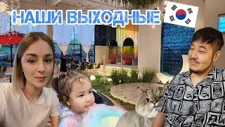 Корейцы в роли отцов. Выходной с друзьями мужа. Парк в ливень. Влог. Корея. 