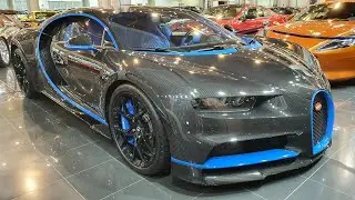 Bugatti Chiron exposed carbon fiber body walk around - English