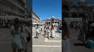 St. Marks Square, cathedral and bell tower. Piazza San Marco and basilica.