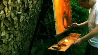 Sunflower, Andreas Bu palette knife technique