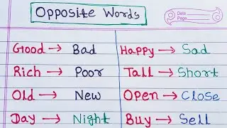 Opposite words in English | opposite words | Antonyms | Antonyms English | विलोम शब्द इंग्लिश