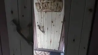 Обшил дверь в баню из вагонки своими руками.