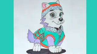 Как нарисовать Щенка Эвереста из Щенячьего патруля