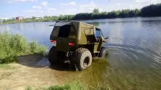 Вездеход Ермак - вход в воду
