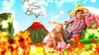 Пол Это ЛАВА  ЧЕЛЛЕНДЖ Настя Матвей и Полина играют  FLOOR is LAVA CHALLENGE