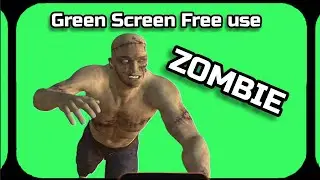 ZOMBIE Video Green Screen animation. CHROMAKEY FOOTAGE on the green screen.