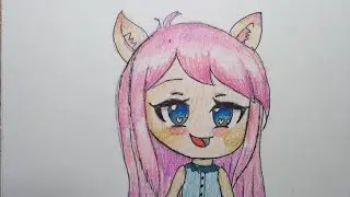 Как нарисовать Чиби котика обычными карандашами поэтапно How to draw chibi
