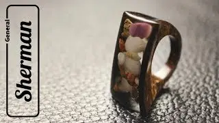 Ring from coconut shell and epoxy resin