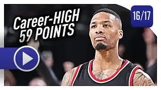 Damian Lillard UNREAL Highlights vs Jazz (2017.04.08) - Career-HIGH 59 Pts, 6 Reb, CRAZY SHOOTING!