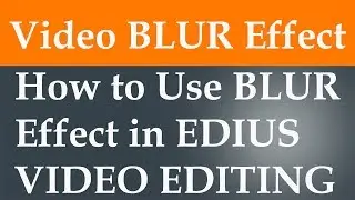 How to Use BLUR Effect in EDIUS VIDEO EDITING