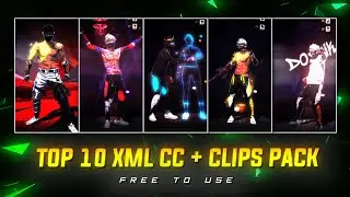 TOP 10 XML CC + CLIPS | FF NEW LOBBY CLIPS PACK 💫| FF EMOTE CLIPS 🔥| FF CLIPS