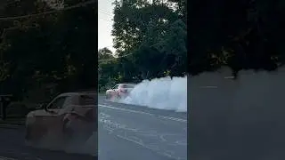 Challenger R/T Scat Pack Does a Burnout Leaving a Car Show!
