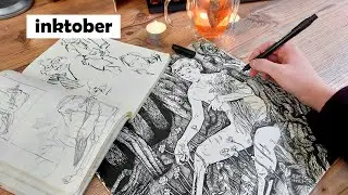 🍂 Inktober? Sort of...- Cosy Autumn Studio Vlog 🍂