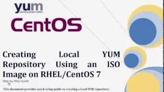 Configuring LOCAL YUM repo on CentOS or RHEL 7