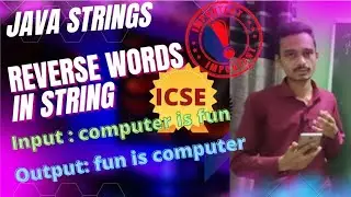 reverse word of string in java | string | icse | computer application | semester2 | important