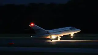 Kalitta Charters Dassault Falcon 20 Landing at Hickory Regional Airport  (6-1-18)