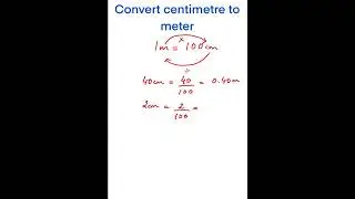 Convert centimeter to meters || how to convert cm to m