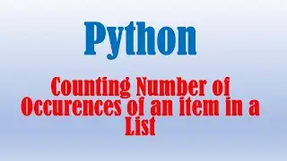 Python- Count occurences of an item in List