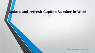 How to update or refresh caption numbers in Word?
