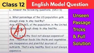 Class 12 English Model Question Solution 2082 | Set 2 | NEB Class 12 English Exam