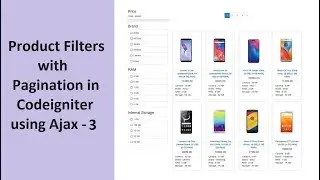 Product Filters in Codeigniter using Ajax - 3