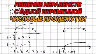 Решение линейных неравенств с одной переменной. Числовые промежутки - алгебра 9 класс
