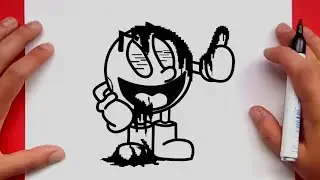 How to draw Pibby Pac Man FnF | Drawing Friday Night Funkin ( FnF Mod Characters )
