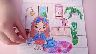 Toca Boca / БУМАЖНЫЙ ДОМ ДЛЯ КУКОЛ / СПАЛЬНЯ ТОКА БОКА / ВАННАЯ ТОКА БОКА / ВСЕ КОМНАТЫ ТОКА БОКА