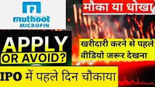 MUTHOOT MICROFIN IPO APPLY OR AVOID |LISTING GAIN | GREY MARKET PREMIUM MUTHOOT MICROFIN REVIEW