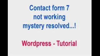 contact form not working   wordpress tutorial
