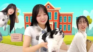 학교에 몰래 강아지를 데리고 왔어요🏫🐶