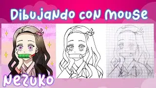 Dibujando a NEZUKO KAMADO Kimetsu no Yaiba con Mouse sin tableta
