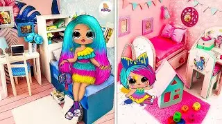 Бумажный Челлендж! Комната СТАРШЕЙ vs МЛАДШЕЙ СЕСТРЫ / 50 идей для Куклы Лол Сюрприз своими руками