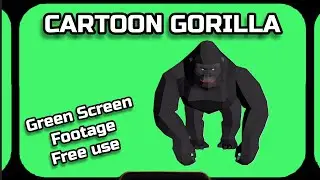 CARTOON GORILLA video green screen. Footage animation of the GREEN SCREEN.
