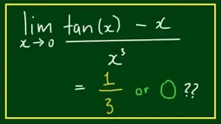 Limit as x approaches 0 of [tan(x) - x] / x^3 = 0? My calculator lies?
