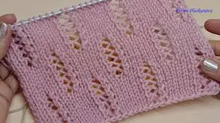ЛИЦЕВАЯ ГЛАДЬ С АЖУРОМ СПИЦАМИ.  Просто для начинающих.