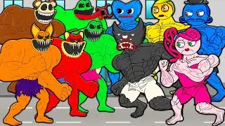 NEW MUSCLE POPPY PLAYTIME 4 VS OLD MUSCLE POPPY PLAYTIME 2! Cartoon Animation