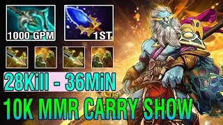 10K MMR Show [Phantom Lancer] Carry First Item Aghanim's Scepter 1000GPM - 1Min 1Kill Dota2 7.33D