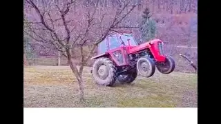 Imt 539 cupanje panjeva , tractor whellie