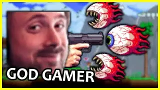 Forsen beats Eye of Cthulhu (TERRARIA BOSS FIGHT)
