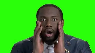 face of shocked man on green screen african american businessman looking shocked an SBV 323588087 4K