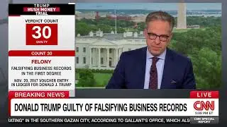 Jake Tapper reads off Donald Trump's 34 felony convictions in real time