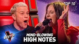 Jaw-Dropping HIGH NOTES that SHOCKED the Coaches of The Voice | Top 10