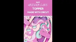 Unicorn cake topper with my free SVGs