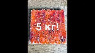 Большая еда: готовим суши-торт 23 см | больше, чем роллы!