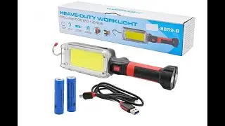 Фонарь ручной светодиодный WorkLight с магнитом, чёрный.