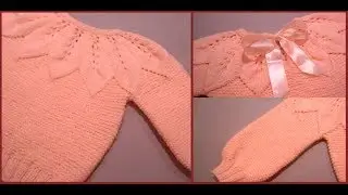 Свитер для девочки с круглой кокеткой.Размер 3 года.Часть №2