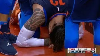 Serge Ibaka kicks Steven Adams hard between the legs | Raptors vs Thunder | Mar 18, 2018
