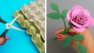 DIY Rosas con Cartón de Huevo | Manualidades Fáciles - Reciclaje útil