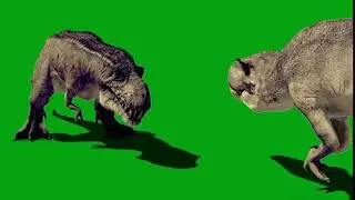 Jurassic World Indominus Rex vs Tyrannosaurus Rex, | NoCopyright, HD | Green Screen Animation | Play